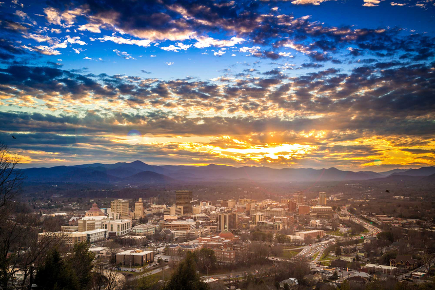 Sunset over Asheville