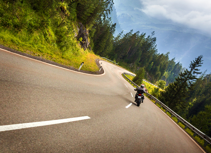 Biker in the mountains